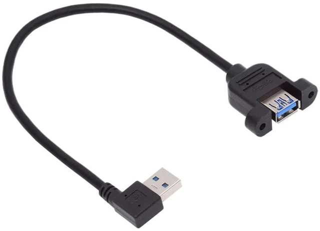 Alt view image 7 of 7 - AJMRTC 30cm Left Angled Panel Mount USB3.0 Type-A Male to Female Extension Cable, 5Gbps SuperSpeed Connector with Mounting Screws, Internal Adapter Cord for Industrial & PC Equipment