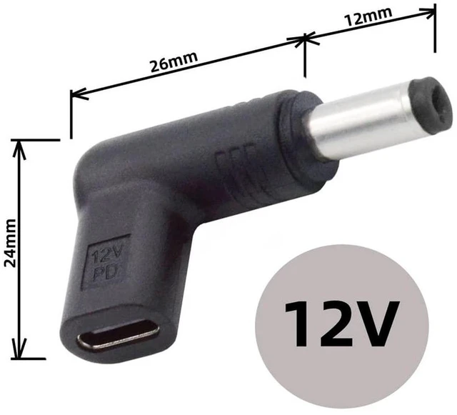 Alt view image 7 of 7 - AJMRTC USB 3.1 Type-C Female to DC 12V 5.5x2.1mm Male Plug 90 Degree Angled PD Emulator Trigger Adapter, PD Power Decoy Converter for Router, Mini PC, Monitor, CCTV Camera, LED Strip DC 5.5*2.1mm Powe