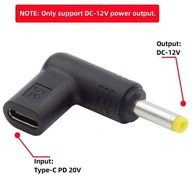 Alt view image 4 of 7 - AJMRTC USB 3.1 Type-C Female to DC 12V 4.0x1.7mm Male Plug 90 Degree Angled PD Emulator Trigger Adapter, PD Power Decoy Converter for Router, TV Box, Mini PC, CCTV Camera 4.0*1.7mm DC Barrel Connector