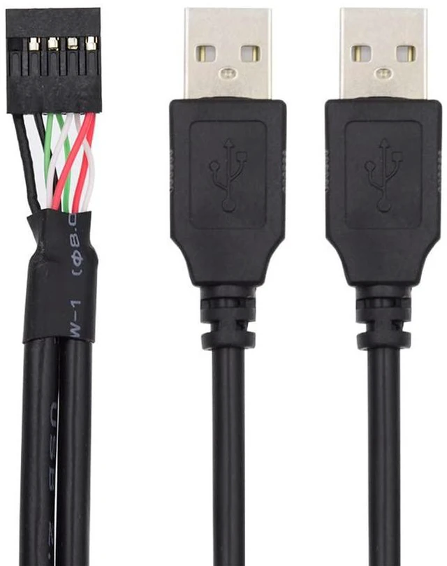 Alt view image 5 of 7 - AJMRTC Motherboard 9Pin 10Pin Female Header Housing to Dual USB 2.0 Male Type-A Cable 50cm, Internal USB 2.0 Front Panel Header Adapter Wire, 480Mbps Data Transfer for PC Case Motherboard USB Expansio