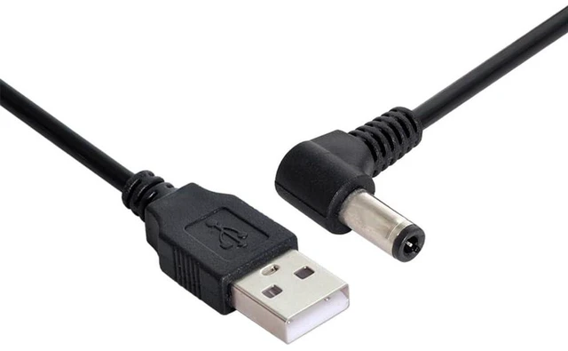 Alt view image 5 of 7 - AJMRTC USB 2.0 Type A Male to 90 Degree Right Angled 5.5x2.5mm DC 5V Barrel Power Cable, USB to DC Right Angle Round Plug Charging Cord, 5V Power Supply Wire for LED Light, Router, Security Camera