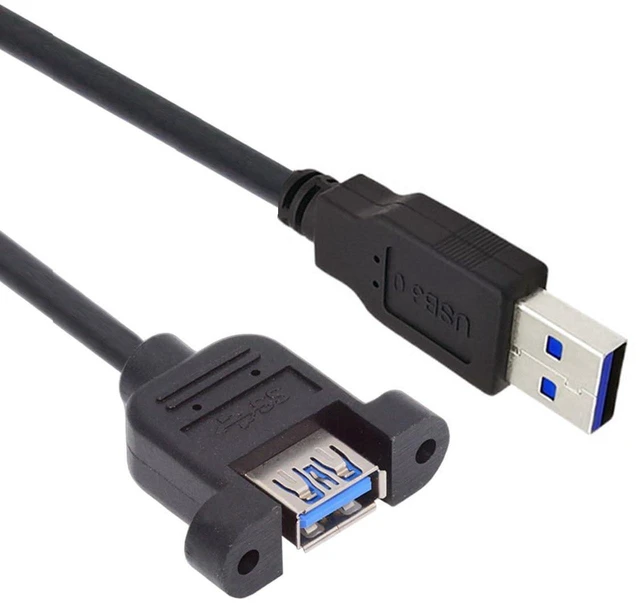 Main image of AJMRTC 5Gbps USB 3.0 Type-A Male to Female Panel Mount Cable with Screws 50cm, USB3.0 Panel Header Connector Wire, High Speed Extension Cord for Industrial PC Cabinet Embedded Equipment Panel Installa