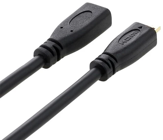 Alt view image 7 of 7 - AJMRTC HDMI 1.4 Micro HDMI D Type Male to Female Extension Cable 30cm, Micro HDMI M/F Extender Cord, D-Type MicroHDMI Extension Wire for Cameras, Action Cam and Portable Devices