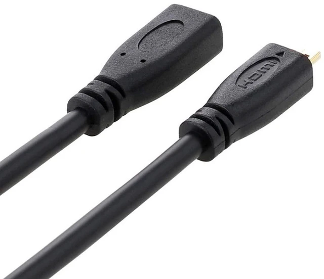 Alt view image 6 of 7 - AJMRTC HDMI 1.4 Type D Micro HDMI Male to Female Extension Cable 30cm, Micro HDMI M/F Extender Cord, D-Type MicroHDMI Extension Wire for Action Cameras, Digital Cameras & Portable Devices