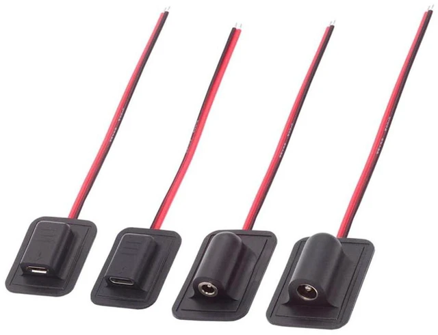 Main image of AJMRTC 4Pcs Type-C Micro-USB DC 5.5x2.1mm 3.5x1.35mm Power Extension Cable, Multi Connector Charging Cord for Backpack Charging, Electric Heating Pads and Small 5V Heating Devices