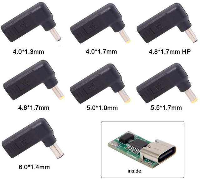 Alt view image 4 of 7 - AJMRTC USB 3.1 Type-C to DC 19V PD Trigger Emulator Adapter, 90 Degree Angled USB-C PD Power Converter with 4.0x1.7mm Barrel Plug for Electronics with 4.0*1.7mm DC Jack