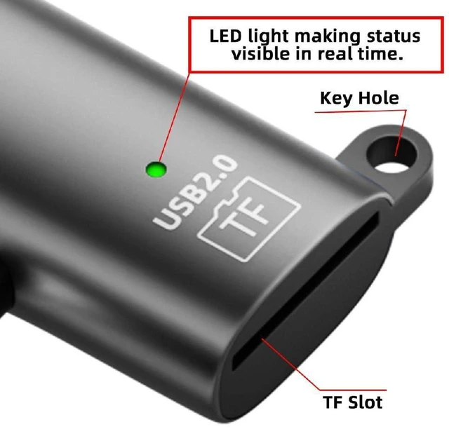Alt view image 6 of 7 - AJMRTC USB-C Host to TF Micro SD T-Flash Card Reader OTG Adapter, 100W PD Pass Through Charging, 480Mbps Data Speed for Laptop, Tablet, Smartphone