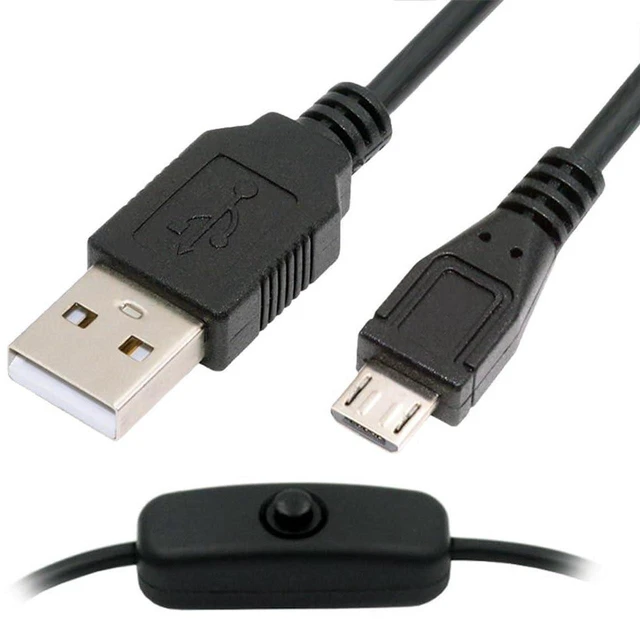 Main image of AJMRTC 1.5M USB2.0 Micro USB Power Cable with On/Off Switch Button, USB Type-A to Micro 5Pin Cord for DC 5V Desk Lamp, USB Fan, Camera and Other Low-Voltage Devices