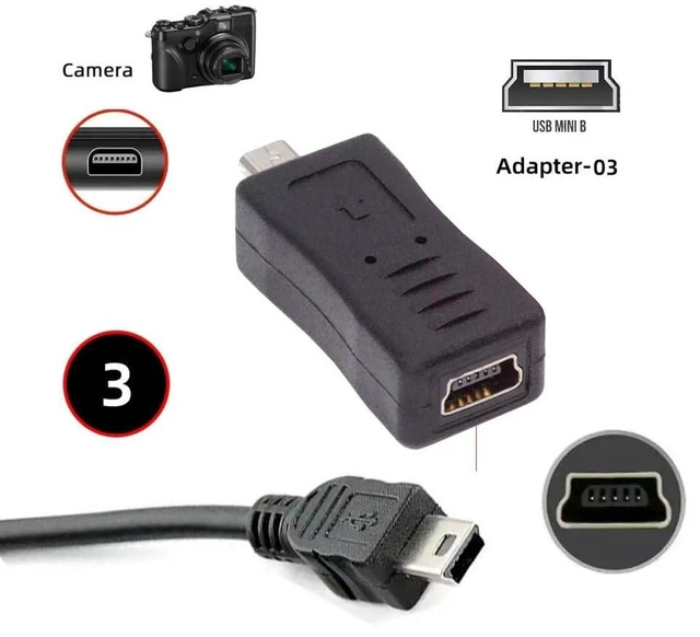 Alt view image 3 of 7 - AJMRTC 3Pcs Mini 8Pin to USB-C & Micro USB Female Power Data Adapter, Mini 8P Multi-Function Converter Connector, Camera Cable Replacement for Digital Camera Photo Transfer and Charging
