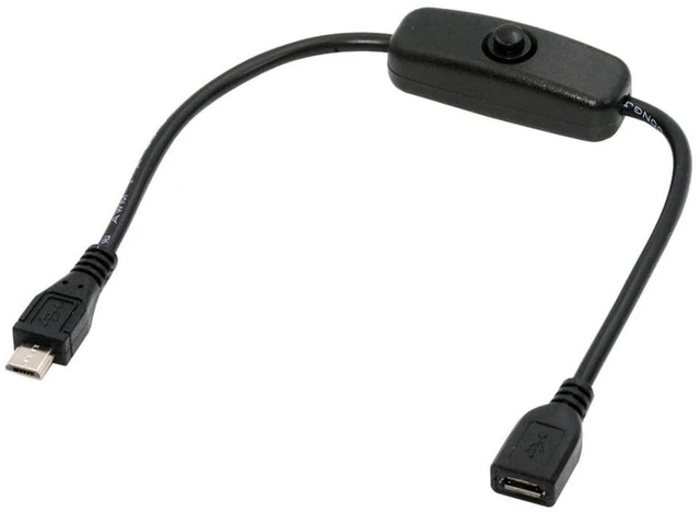 Main image of AJMRTC Micro USB 2.0 Extension Cable with On Off Power Switch Button, Micro 5Pin Male to Female DC 5V Power Cord, Inline Switch MicroUSB Cable for Desk Lamp, USB Fan, Camera, LED Strip & Low Power