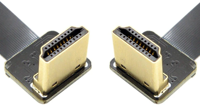 Alt view image 7 of 7 - AJMRTC CYFPV 50cm Dual 90 Degree Down Angled HDMI Type A Male to Male FPC Flat Cable, Slim HDTV FPC Cord for FPV Multicopter Drone Aerial Photography, Low Profile HD Video Transmission Wire