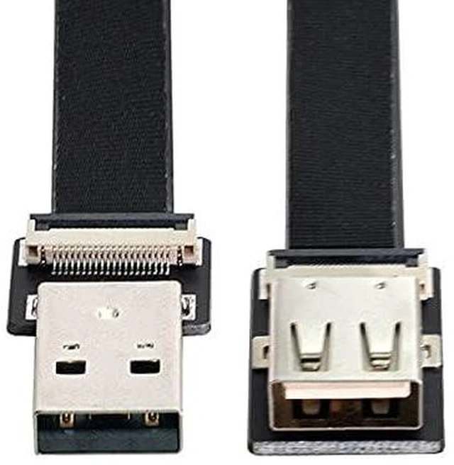 Alt view image 4 of 6 - AJMRTC 200cm USB 2.0 Type-A Male to Female Flat Slim FPC Extension Cable, Ultra Thin Ribbon Data Cord for FPV Drone, Hard Disk, Scanner, Printer and Space-Limited Equipment Installation