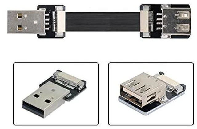 Alt view image 5 of 5 - AJMRTC 100cm USB 2.0 Type-A Male to Female Flat Slim FPC Extension Cable, Ultra Thin Ribbon Data Cord for FPV Drone, Hard Disk, Scanner, Printer and Narrow Space Equipment Install