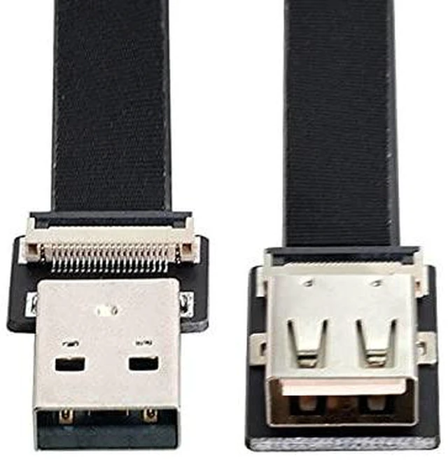 Alt view image 2 of 5 - AJMRTC 100cm USB 2.0 Type-A Male to Female Flat Slim FPC Extension Cable, Ultra Thin Ribbon Data Cord for FPV Drone, Hard Disk, Scanner, Printer and Narrow Space Equipment Install
