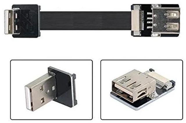 Alt view image 7 of 7 - AJMRTC 50cm Up Angled USB 2.0 Type-A Male to Female Flat Slim FPC Extension Cable, Ultra Thin Ribbon Data Cord for FPV Drone, Hard Disk, Scanner, Printer & Narrow Space Mounting