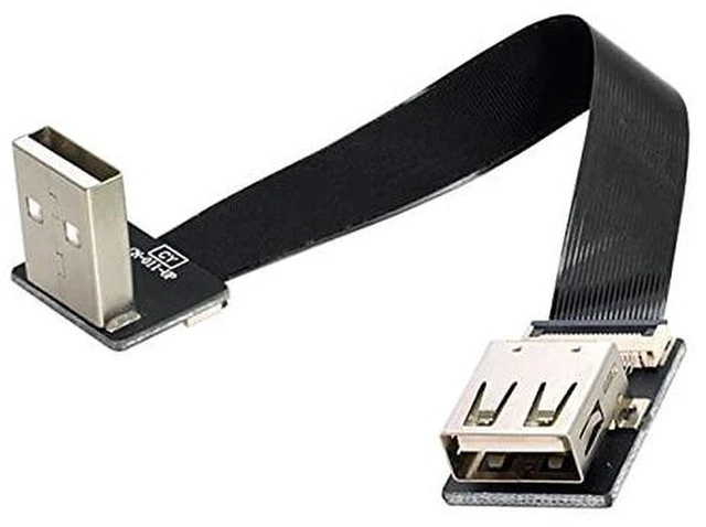 Alt view image 3 of 7 - AJMRTC 50cm Up Angled USB 2.0 Type-A Male to Female Flat Slim FPC Extension Cable, Ultra Thin Ribbon Data Cord for FPV Drone, Hard Disk, Scanner, Printer & Narrow Space Mounting