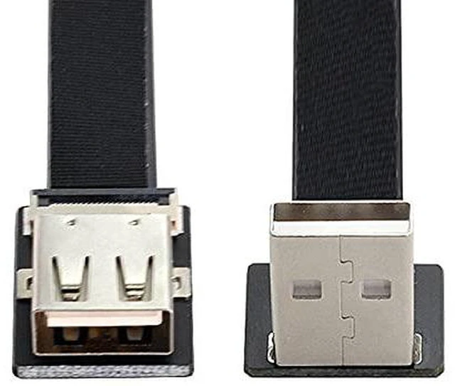 Alt view image 6 of 7 - AJMRTC 50cm Up Angled USB 2.0 Type-A Male to Female Flat Slim FPC Extension Cable, Ultra Thin Ribbon Data Cord for FPV Drone, Hard Disk, Scanner, Printer & Narrow Space Mounting