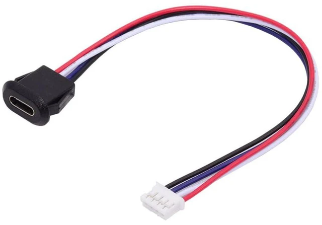 Alt view image 2 of 7 - AJMRTC 5Pcs Set Type C Female Socket to 4Pin Header Cable, 2.0mm Pitch Latch Mount Connector, DC 5V Power Pigtail Wire for DIY OEM Electronic Projects, PCB Board Prototype Power Supply