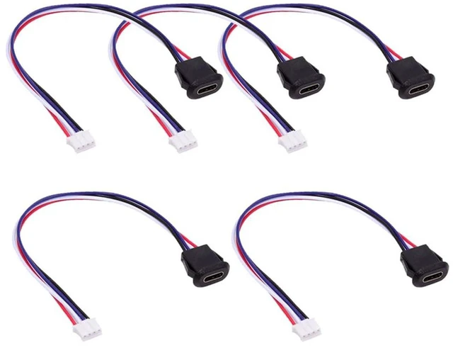 Alt view image 6 of 7 - AJMRTC 5Pcs Set DIY OEM Type C Female Socket to 4Pin Header Cable, 2.0mm Pitch Latch Mount Connector, DC 5V Power Pigtail Wire for Electronic DIY, PCB Prototype and Custom Circuit Power Supply