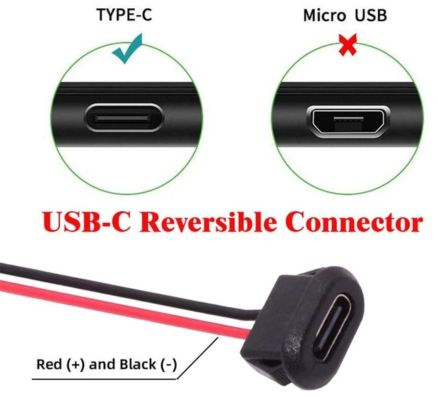 Alt view image 4 of 7 - AJMRTC 5Pcs Set Type C Female Socket to 2Pin Header Cable, 2.0mm Pitch Latch Mount Connector, DC 5V Power Pigtail Wire for DIY OEM Electronic Projects, PCB Board Prototype Power Supply