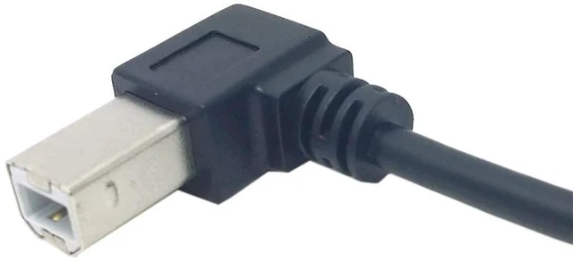 Alt view image 4 of 7 - AJMRTC USB 2.0 90 Degree Left Angled USB B Type Male to Female Extension Cable 50cm, Panel Mount USB B Extender Cord with Mounting Screws for Printer, Scanner, Industrial Cabinet