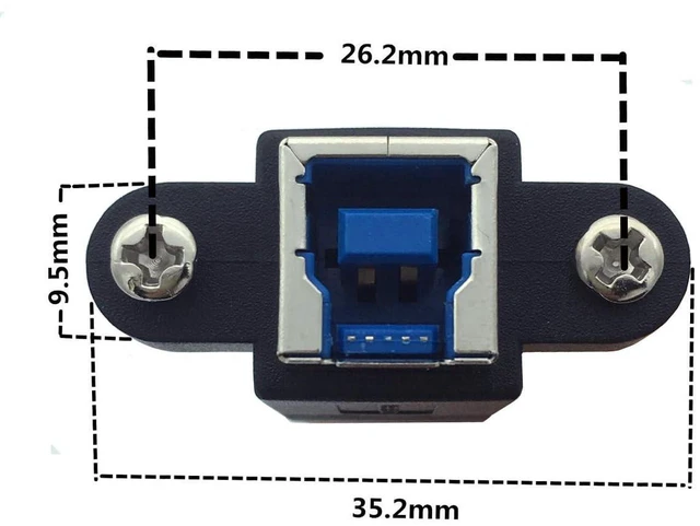 Alt view image 3 of 7 - AJMRTC USB3.0 Type-B Female to Micro-B Male Extension Cable 30cm, 5Gbps High Speed Data Transfer Cord for SSD, Hard Disk, Industrial Camera and USB Micro-B Peripherals