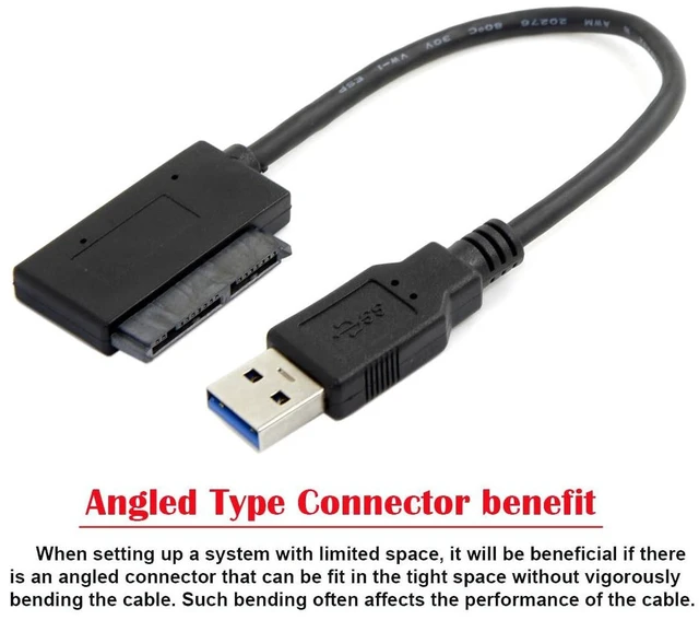 Alt view image 6 of 7 - AJMRTC USB3.0 to Micro SATA 7+9 16Pin 90 Degree Angled Adapter Cable 10cm, 1.8 Inch Micro SATA SSD Hard Drive Converter Cord for Data Reading and Transfer