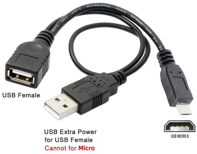 Alt view image 3 of 5 - AJMRTC Black Micro USB 2.0 OTG Host Cable with USB Power Port, OTG Flash Disk Cord Compatible with Galaxy S3 i9300, S4 i9500, Note2 N7100, Note3 N9000, S5 i9600