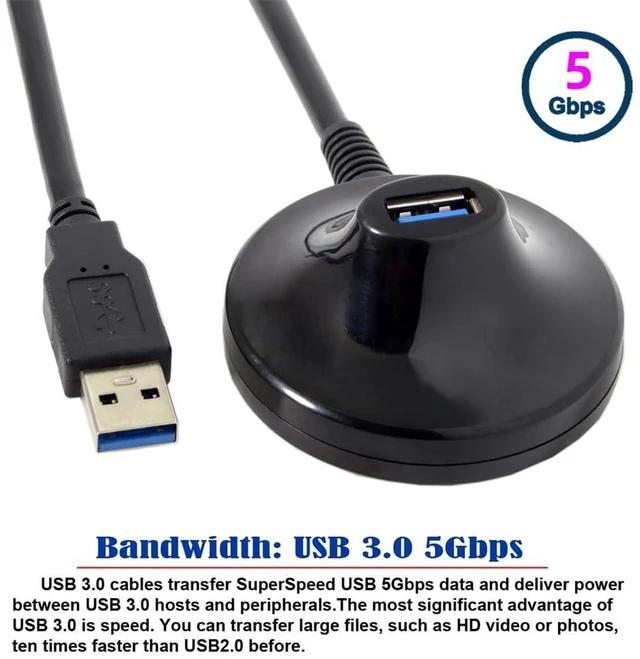 Alt view image 5 of 7 - AJMRTC USB3.0 Type-A Male to Female Extension Docking Cable 80cm, SuperSpeed USB 3.0 Extension Cord for Docking Station, Flash Drive, External SSD and USB Peripherals