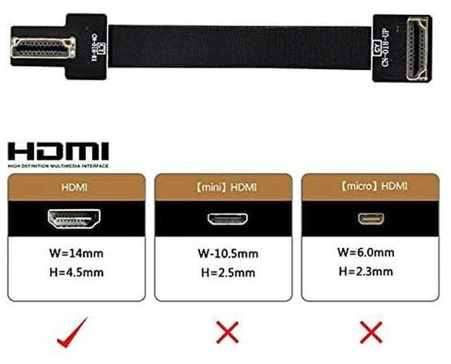 Alt view image 7 of 7 - AJMRTC CYFPV Dual 90 Degree Right-Up Angled HDMI Type A Male to Male FPC Flat Cable 20CM, Ultra Thin Flexible FPV Cable for Multicopter Drone Aerial Photography, Reliable HD Video Transmission