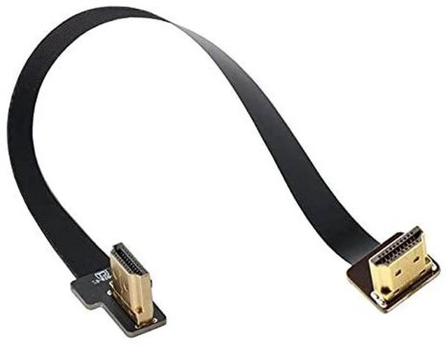 Main image of AJMRTC CYFPV Dual 90 Degree Right-Up Angled HDMI Type A Male to Male FPC Flat Cable 50CM, Ultra Thin Flexible FPV Cable for Multicopter Drone Aerial Photography, Stable HD Video Transmission