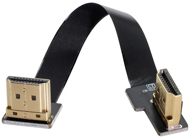 Main image of AJMRTC CYFPV Dual 90 Degree Right-Up Angled HDMI Type A Male to Male FPC Flat Cable 80CM, Ultra Thin Flexible FPV Cable for Multicopter Drone Aerial Photography, Reliable HD Video Transmission