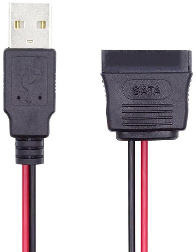 Main image of AJMRTC DC 5V Single USB to SATA 15Pin Power Cable, 5V 2A Max SATA Power Cord for 2.5 Inch SATA HDD SSD Hard Disk Drive, USB to SATA 15 Pin Power Supply Cable for Laptop Internal Solid State & Mechanic