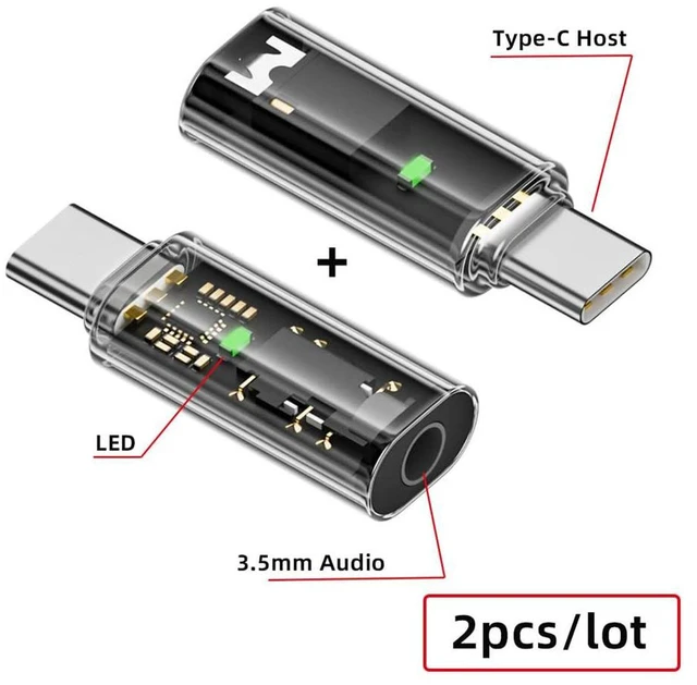 Alt view image 4 of 7 - AJMRTC 2Pcs/Lot USB-C Type C to 16bit 48kHz 3.5mm AUX & MIC Audio Sound Card Adapter, USB-C to 3.5mm Jack Audio Converter with Microphone Input for Laptops, Tablets, Smartphones