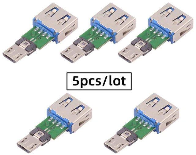 Alt view image 2 of 7 - AJMRTC 5Pcs/Lot Micro USB 2.0 5Pin Male to USB Type-A Female OTG PCBA Adapter, 480Mbps Data Transfer Converter for Tablets, Smartphones, Connect USB Flash Drives and USB Peripherals