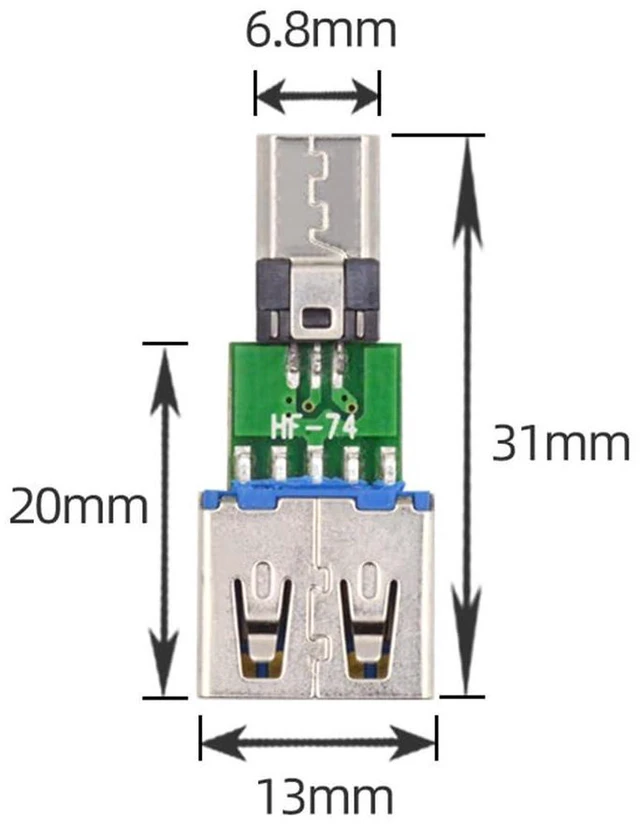 Alt view image 3 of 7 - AJMRTC 5Pcs/Lot Micro USB 2.0 5Pin Male to USB Type-A Female OTG PCBA Adapter, 480Mbps Data Transfer Converter for Tablets, Smartphones, Connect USB Flash Drives and USB Peripherals