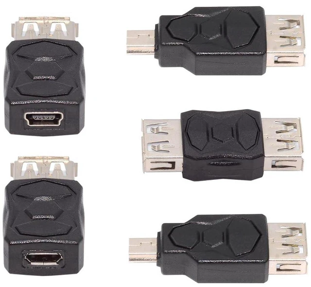 Main image of AJMRTC 3Pcs/Lot Micro USB 2.0 to 5Pin Mini USB Male to Female Extension Adapter, 480Mbps Data Sync & 5V 2A Power Supply Converter, Mini USB Extender for Digital Cameras, GPS and Portable Devices