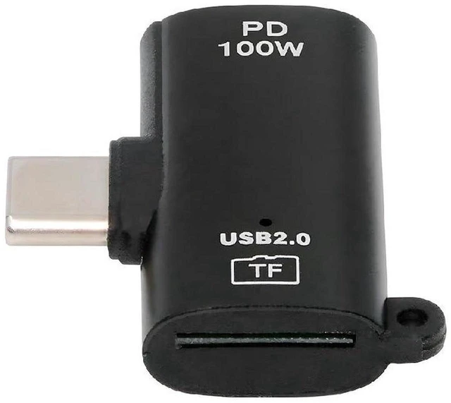 Main image of AJMRTC USB-C Host to TF Micro-SD T-Flash Card Reader OTG Adapter, 480Mbps Data Transfer & 100W PD Pass-Through Power Charging Converter for Laptops, Tablets, Smartphones with Type-C Port