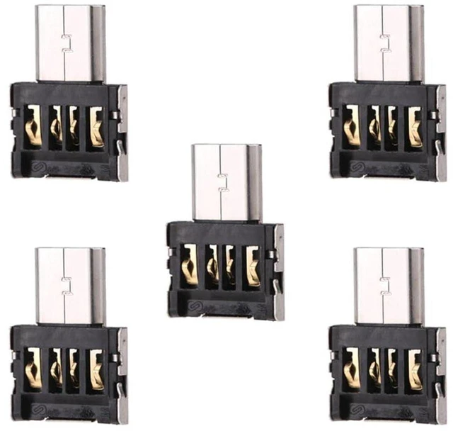 Main image of AJMRTC 5Pcs Ultra Mini DM Micro USB 5Pin OTG Adapter Connector, Micro USB Male to USB A Female OTG Converter, Portable Adapter for Cell Phone, Tablet, USB Flash Disk, Data & Peripheral Connection