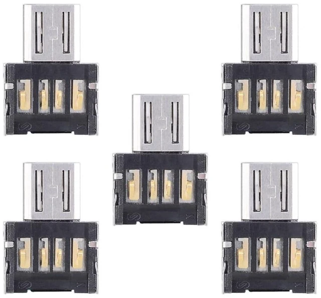 Alt view image 4 of 5 - AJMRTC 5Pcs Ultra Mini DM Micro USB 5Pin OTG Adapter Connector, Micro USB Male to USB A Female OTG Converter, Portable Adapter for Cell Phone, Tablet, USB Flash Disk, Data & Peripheral Connection