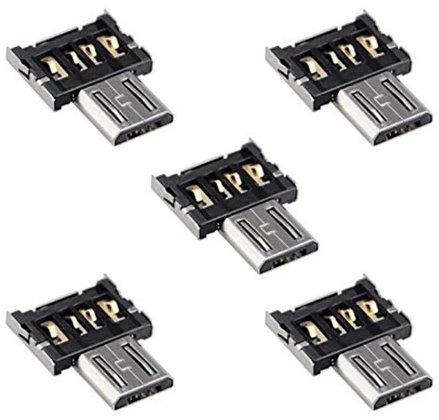 Alt view image 5 of 5 - AJMRTC 5Pcs Ultra Mini DM Micro USB 5Pin OTG Adapter Connector, Micro USB Male to USB A Female OTG Converter, Portable Adapter for Cell Phone, Tablet, USB Flash Disk, Data & Peripheral Connection