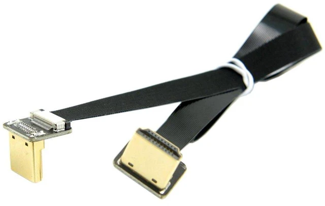Main image of AJMRTC CYFPV Dual 90° Down Angled HDMI Type A Male to Male FPC Flat Cable 50cm, Ultra Thin Flexible HDTV Ribbon Wire for FPV Multicopter Drone Aerial Photography Video Transmission