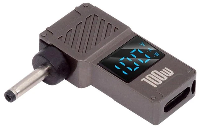 Main image of AJMRTC USB-C PD Power Adapter with Smart LED Display, 100W Max Output DC 3.0x1.1mm Jack Charger, 20V 5A PD Charging, 65W Compatible, Type-C Input for Laptop Power Supply Replacement