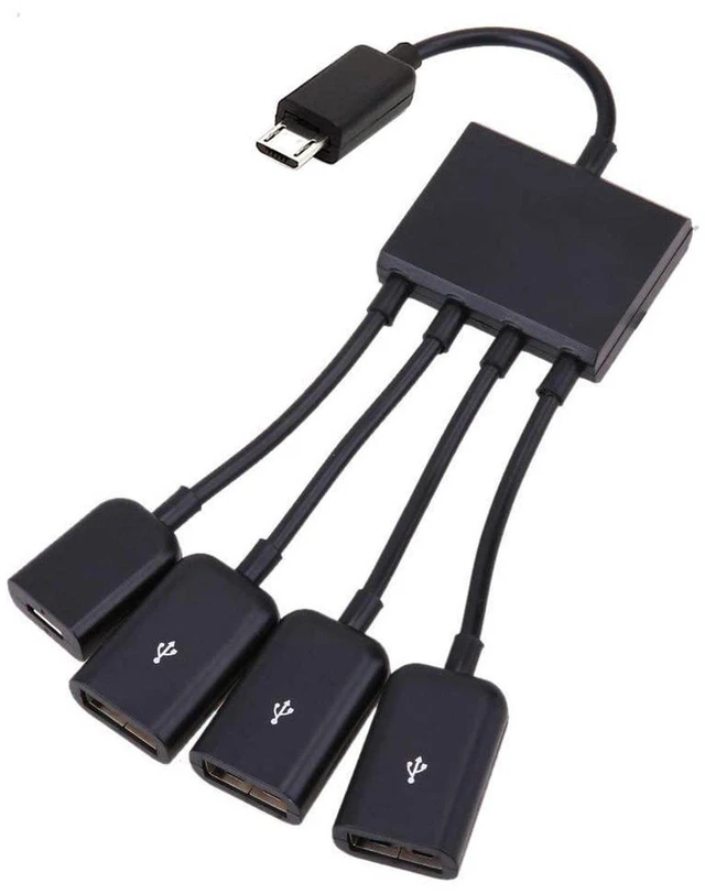 Alt view image 5 of 5 - AJMRTC Micro USB Host OTG 3-Port Hub Adapter Cable with Power Supply, Micro USB OTG Splitter for Galaxy S5 i9600 Note3 N9000, Supports Cell Phone & Tablet, Connect USB Flash Drive, Mouse, Keyboard