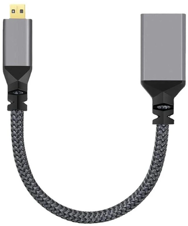 Main image of AJMRTC 4K Micro HDMI 1.4 Type-D Male to HDMI Female Extension Cable, UHD Audio Video Cord for DV, MP4 Camera, DC, Laptop, Supports Stable 4K Video & Synchronized Audio Transmission