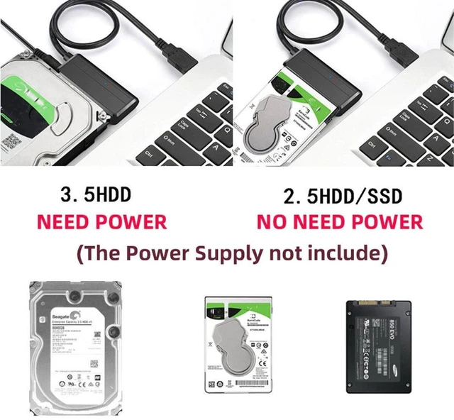Alt view image 6 of 7 - AJMRTC Angled SATA 22 Pin to USB 3.0 Adapter Cable, 5Gbps SATA to USB Converter for 2.5" & 3.5 Inch SATA HDD SSD, Right Angled Hard Drive Reader for Desktop Laptop Disk Data Transfer & Backup