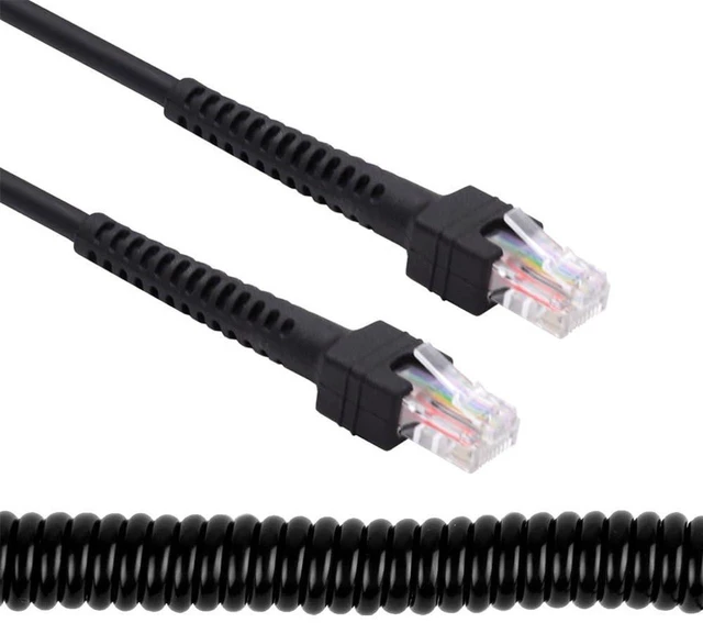 Main image of AJMRTC 200CM RJ45 Cat6 8P8C UTP Male to Male Stretch Coiled Ethernet Cable, Retractable Coiled LAN Network Patch Cord, Cat6 UTP Network Cable for Router, Switch, PC and Network Device Connection