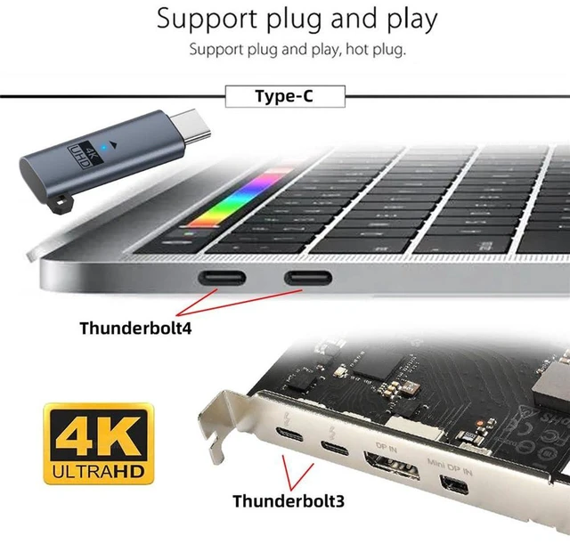 Alt view image 6 of 7 - AJMRTC Blue USB-C Virtual Display Dummy Plug, USB4 USB5.0 Type-C EDID DDC Headless Ghost Display Emulator, 4K@60Hz Headless Adapter Compatible with Thunderbolt 3/4/5 for Remote GPU Rendering & Server