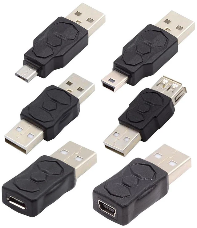 Main image of AJMRTC 5Pcs/Lot USB 2.0 OTG Adapter Set, 480Mbps Data Transfer, Micro & Mini USB 5Pin Type-A Male to Female Converter, Supports 5V 2A Power Charging for Android Phones, Tablets & USB Peripherals