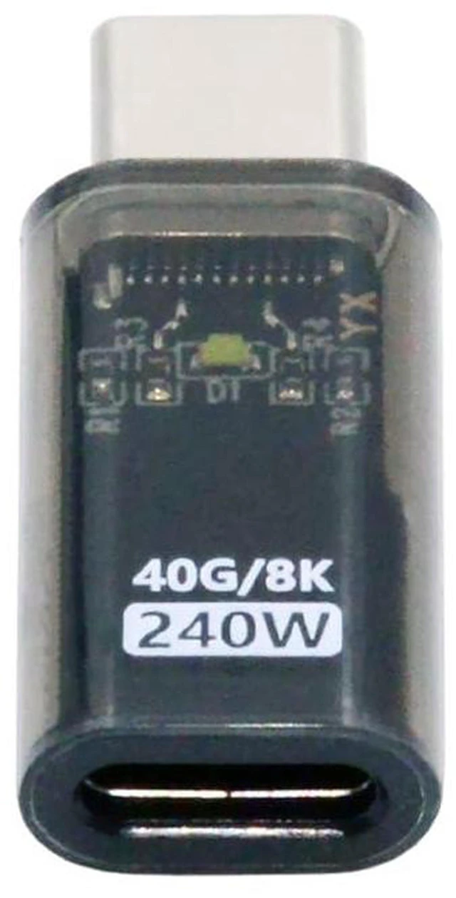 Main image of AJMRTC USB4 Type-C Male to Female Extension Adapter, Transparent Shell with LED Indicator, 40Gbps High Speed Data, 240W PD Power Delivery & 8K Video Output, USB4 Extender for Smartphones, Laptops